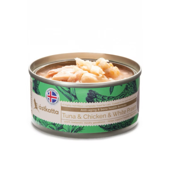 圖片 Astkatta ⽩鰹吞拿&雞⾁&⽩蝦肉絲主食罐 (80g X 6) 