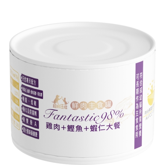 圖片 超越汪喵 貓貓主食罐 - 雞肉+鰹魚+蝦仁 165g x 6
