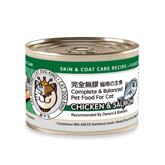 圖片 貓犬王 美毛護膚餐單 - 三文魚及雞肉配上湯 6罐 x 170g