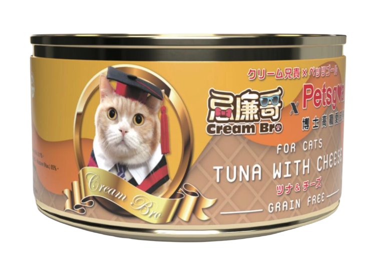 Picture of CreamBro x Petsgoal Highly hydrating Grain-Free Canned Cat Food (Tuna with Cheese) 80g x 12