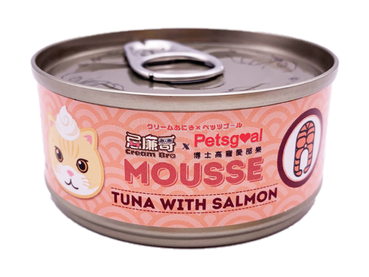 Picture of CreamBro x Petsgoal Grain Free Mousse Staple Cat Canned Food (Tuna with Salmon) 60g