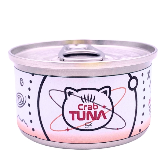 Picture of CreamBro x DR.METRICS New Space Can - Highly hydrating Grain-Free Canned Cat Food (Tuna with Crab) 80g
