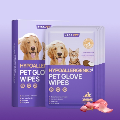 Picture of HICC PET Hypoallergenic Pet Glove Wipes (Damask Rose) 6pcs