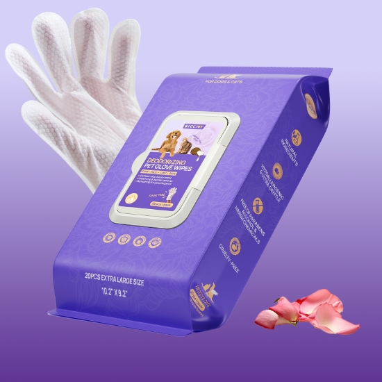 Picture of HICC PET Deodorizing Pet Glove Wipes (Damask Rose) 20pcs
