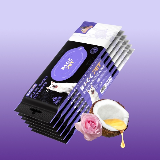Picture of HICC PET Portable Plant-based pet wipes (Damask Rose) (20pcs x 6pakcs)