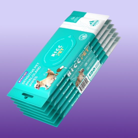 圖片 HICC PET 携裝寵物低敏肛門腺濕紙巾 (椰子香) (20片 X 6包)