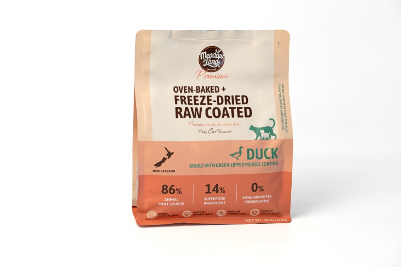 Picture of Meadowland Premium Oven Baked Duck with Mussel Coating All Life stage Cat Food 907g