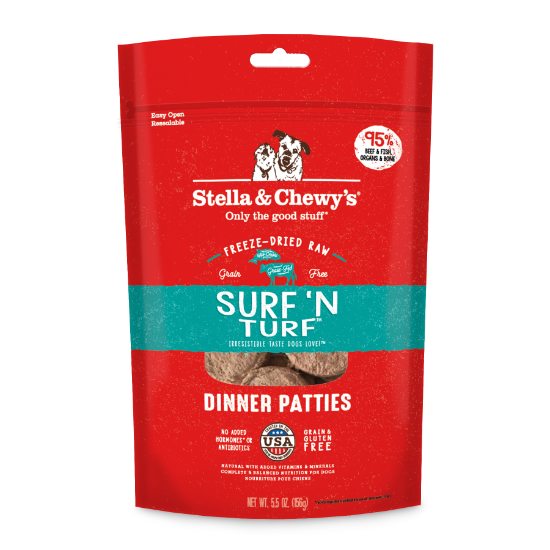 Picture of Stella & Chewy's Surf 'N Turf Freeze-Dried Raw Dog Food: Dinner Patties 5.5 oz