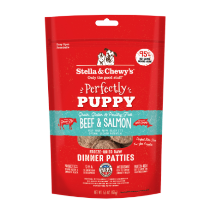 Picture of Stella & Chewy's Perfectly Puppy Beef & Salmon Freeze-Dried Raw Dog Food: Dinner Patties 5.5 oz