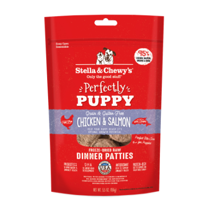 Picture of Stella & Chewy's Perfectly Puppy Chicken & Salmon Freeze-Dried Raw Dog Food: Dinner Patties 14 oz