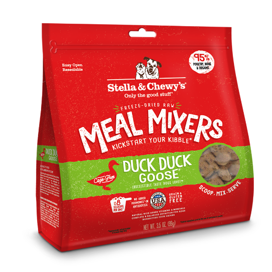 Picture of Stella & Chewy's Duck Duck Goose Meal Mixers Freeze-Dried Raw Dog Food Mixers & Toppers 18 oz