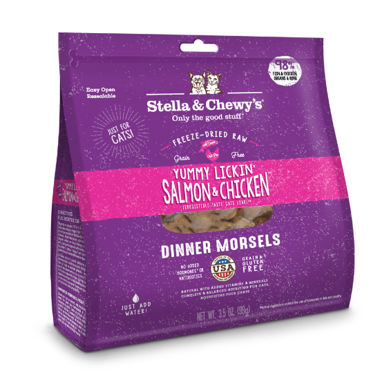 Picture of Stella & Chewy's Yummy Lickin’ Salmon & Chicken Freeze-Dried Raw Cat Food 3.5 oz