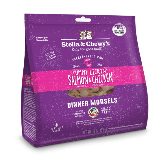 Picture of Stella & Chewy's Yummy Lickin’ Salmon & Chicken Freeze-Dried Raw Cat Food 18 oz