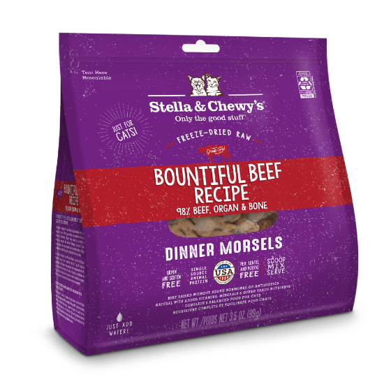 Picture of Stella & Chewy's Bountiful Beef Freeze-Dried Raw Cat Food 3.5 oz