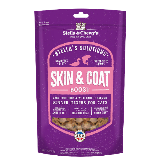 Picture of Stella & Chewy's Skin & Coat Boost Cage-Free Duck & Wild-Caught Salmon Dinner Mixers for Cats 7.5 oz