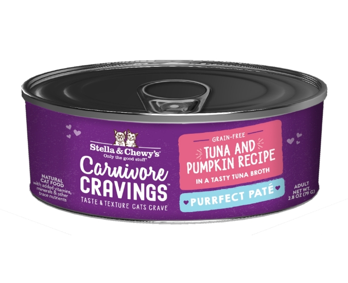 Picture of Stella & Chewy's Adult Tuna + Pumpkin Recipe Carnivore Cravings Purrfect Pate Wet Food For Cats (5.2 oz x 24)