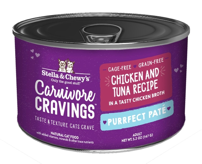 Picture of Stella & Chewy's Adult Chicken & Tuna Recipe Carnivore Cravings Purrfect Pate (2.8 oz x 24)