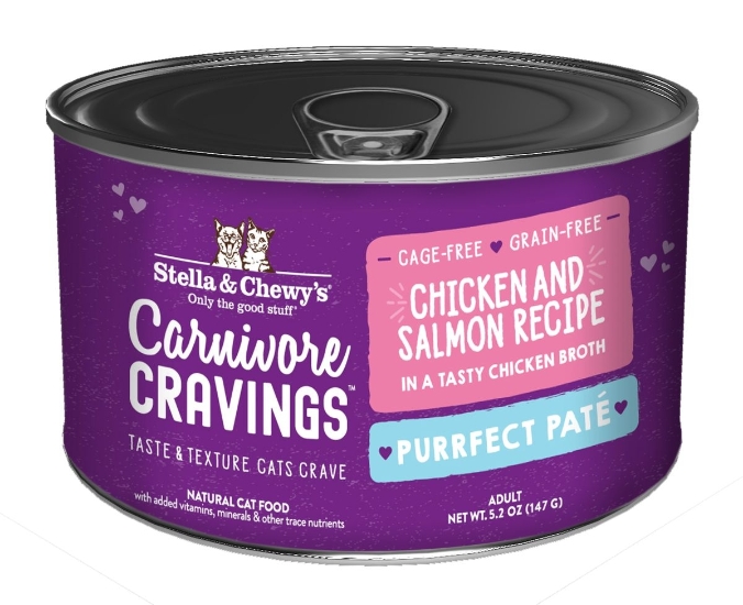 Picture of Stella & Chewy's Adult Chicken & Salmon Recipe Carnivore Cravings Purrfect Pate Wet Food For Cats (5.2 oz x 24)